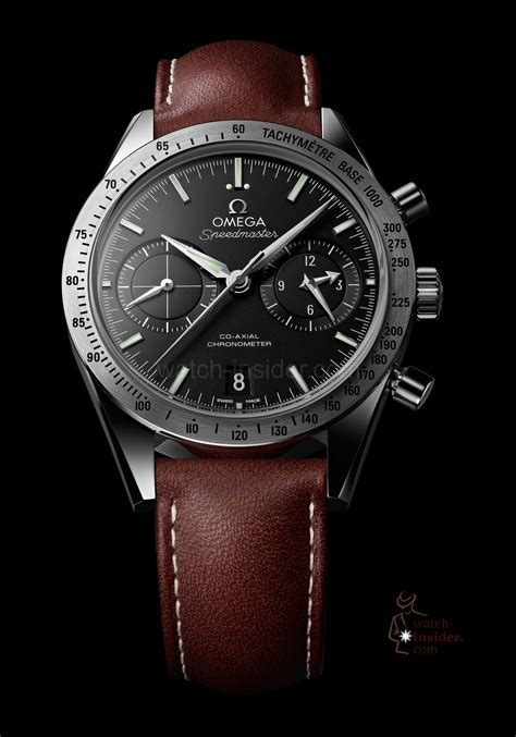 omega speedmaster brown|Omega Speedmaster black leather strap.